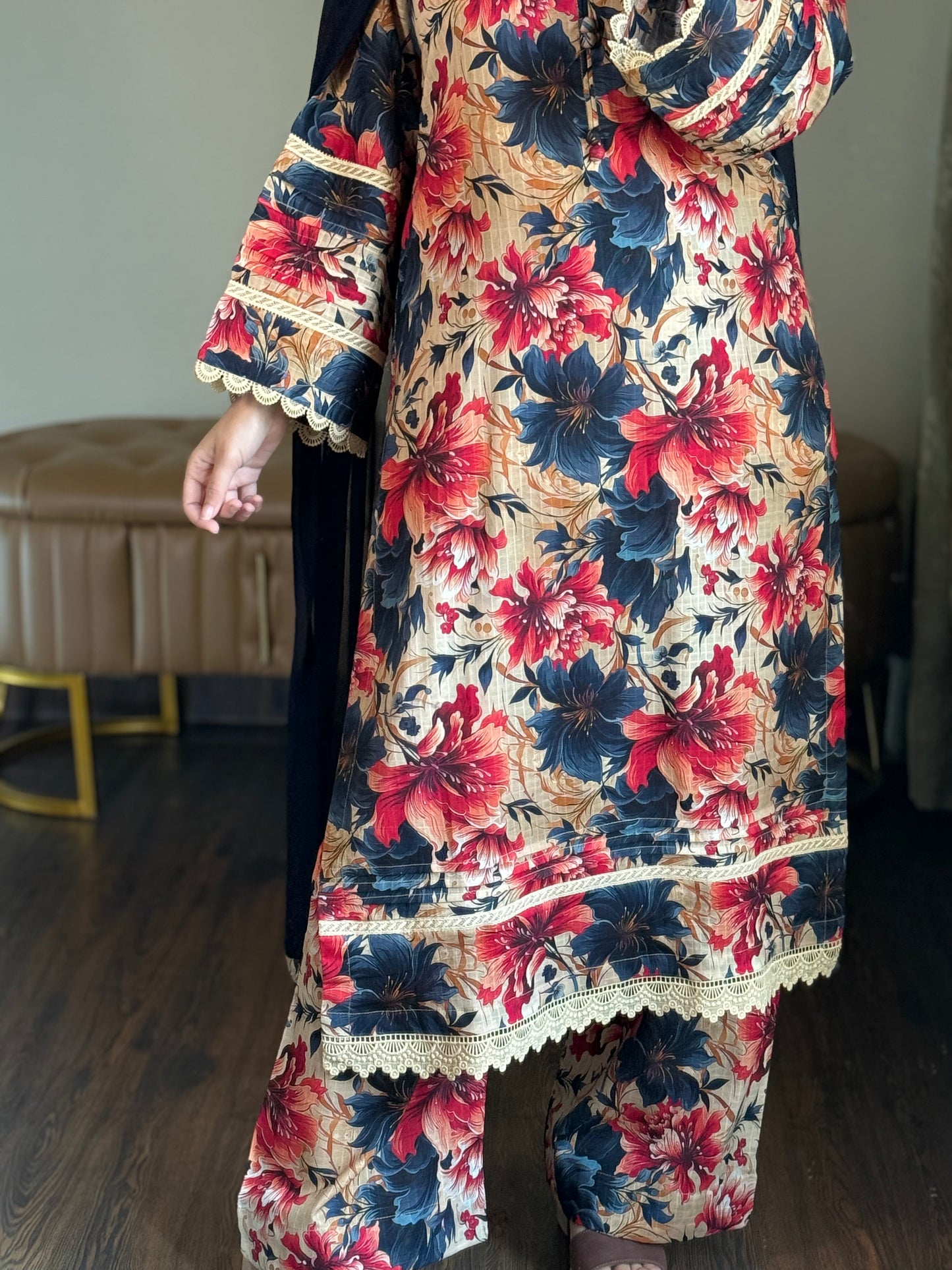 3-Piece Dobby Lawn Stitched Dress - 251