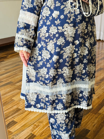 3-Piece- Winter Slub Lenan Stitched Dress - 059