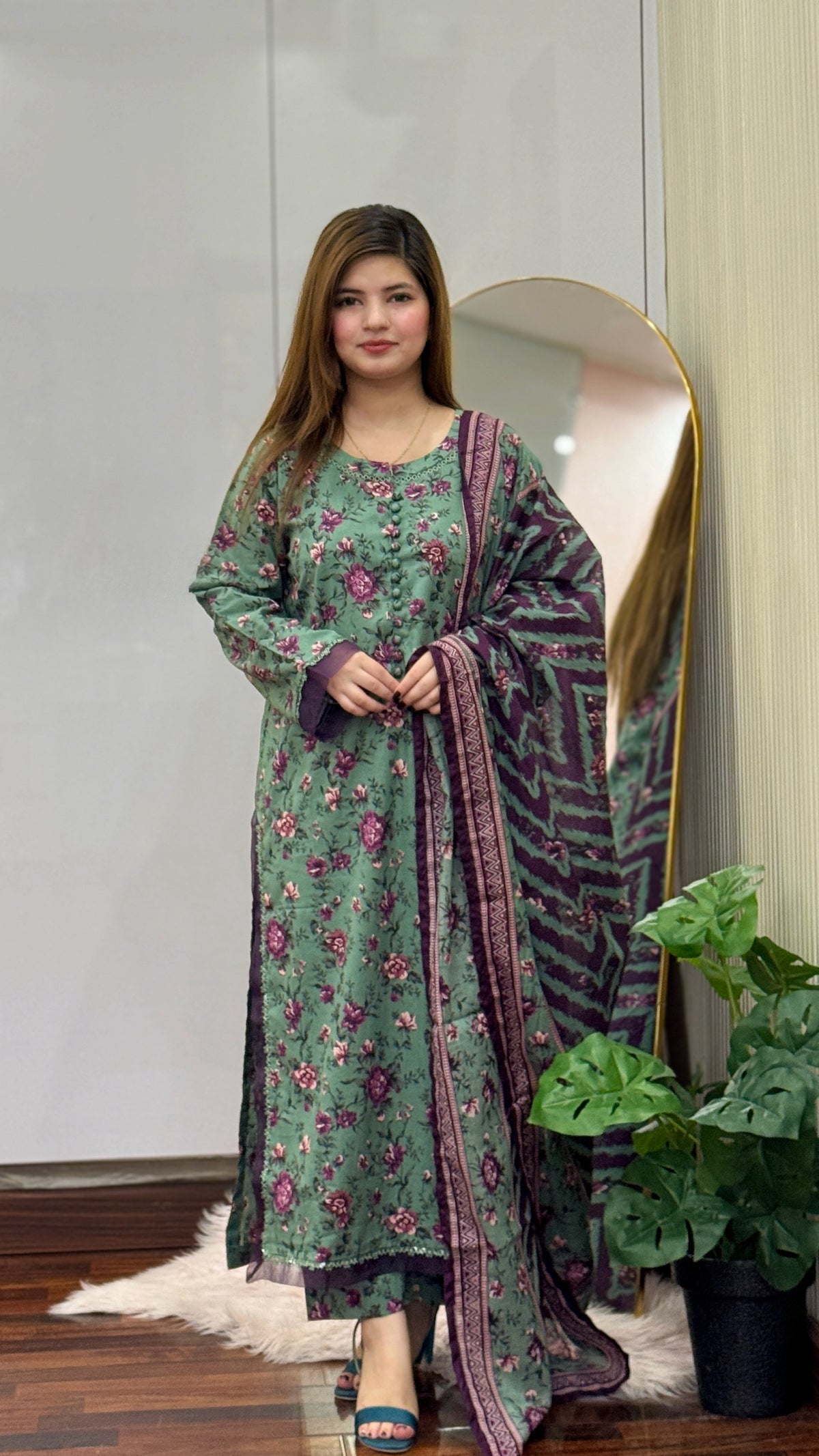 3 Piece - Printed Lawn Stitched Suit-299