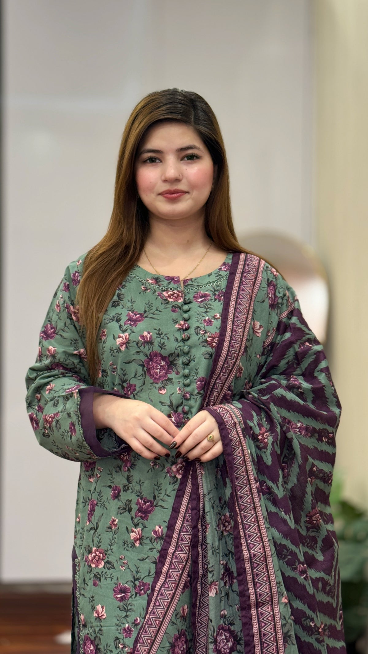 3 Piece - Printed Lawn Stitched Suit-299
