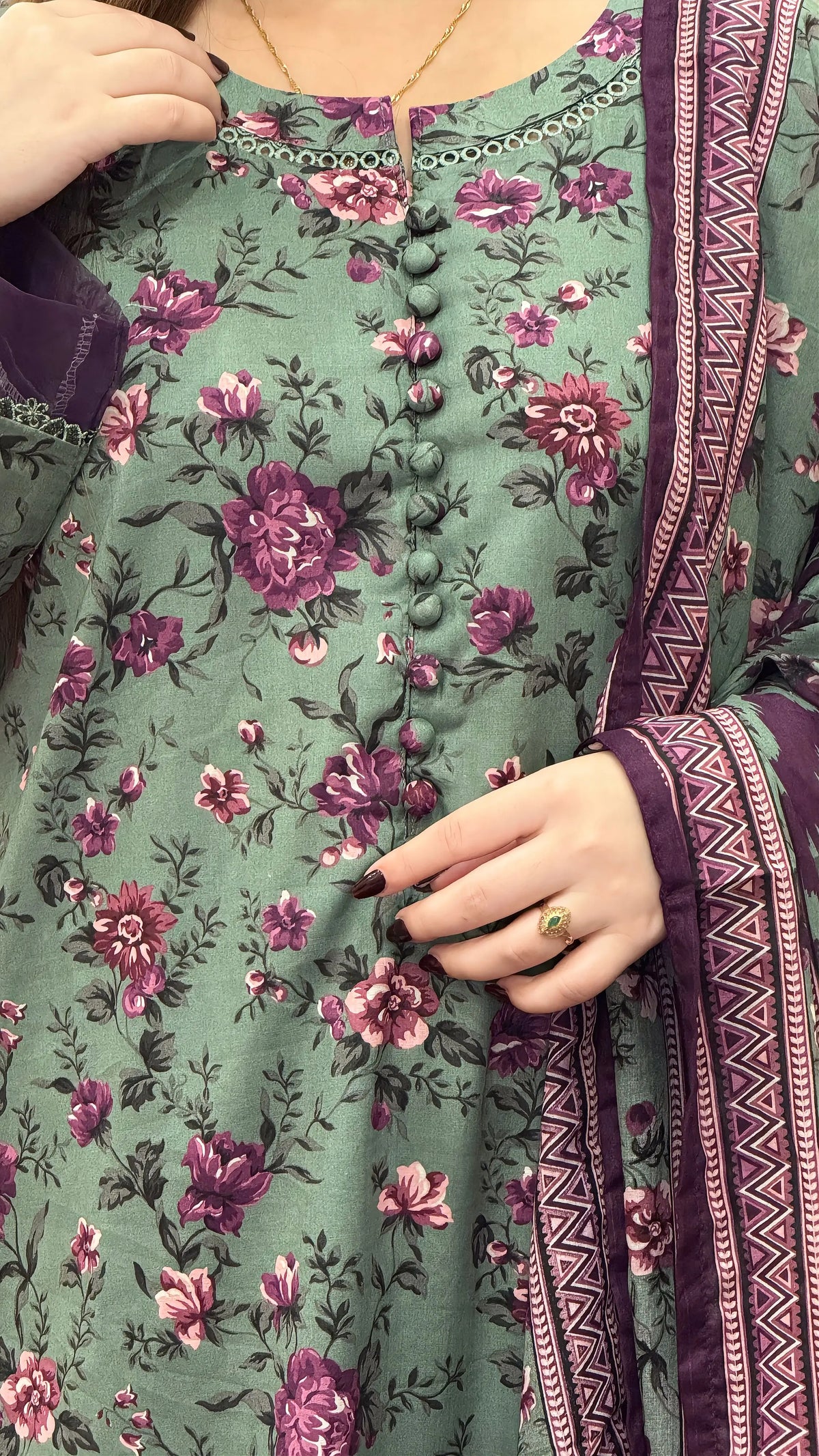 3 Piece - Printed Lawn Stitched Suit-299