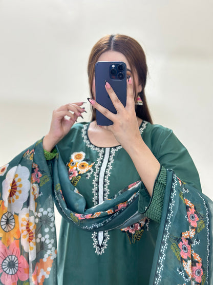 3 Piece Embroidered Lawn Stitched Dress - 120