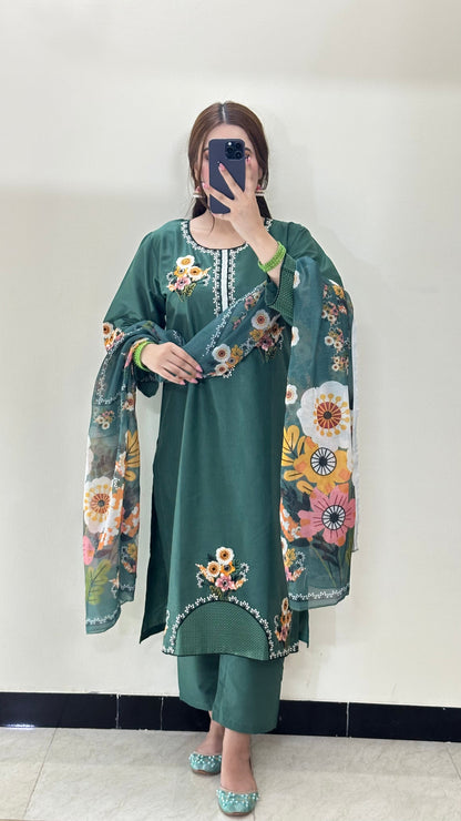 3 Piece Embroidered Cotton Lawn Stitched Dress -120