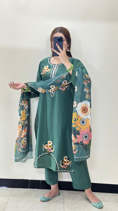 3 Piece Embroidered Cotton Lawn Stitched Dress -120