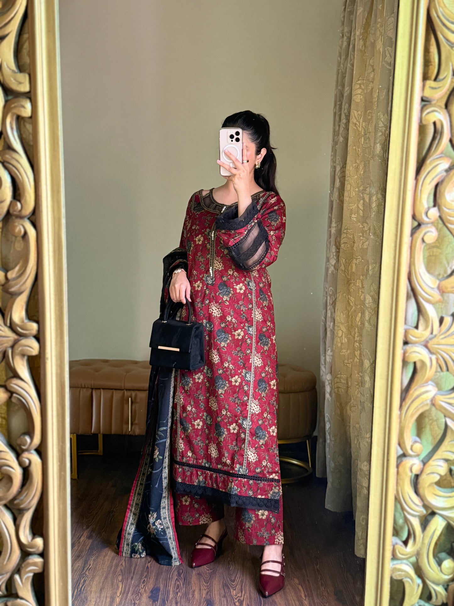 3-Piece Premium Lawn Stitched Dress -255