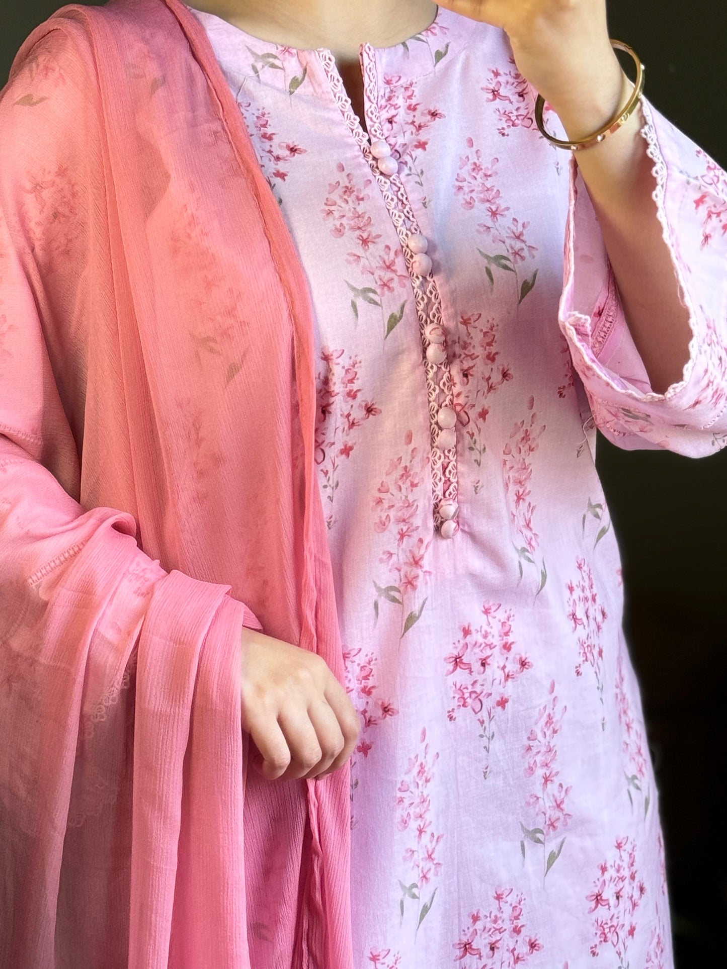 3-Piece Premium Lawn Stitched Dress -257