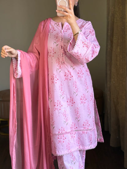 3-Piece Premium Lawn Stitched Dress -257