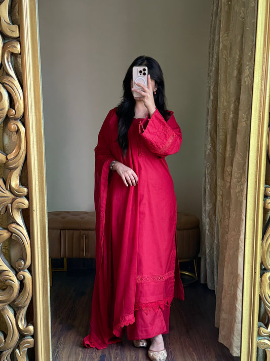 3-Piece Premium Lawn Stitched Suit-259