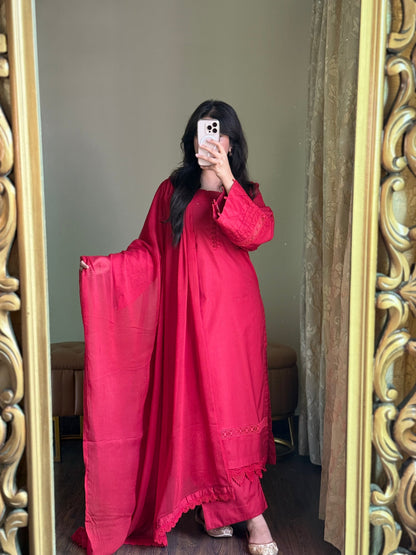 3-Piece Premium Lawn Stitched Suit-259