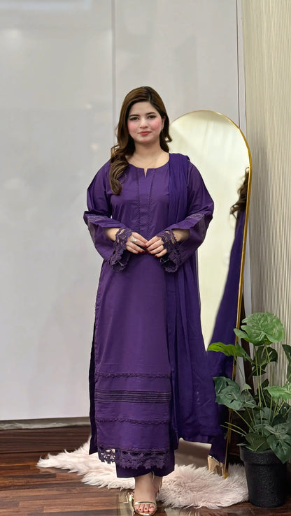 3-Piece Premium Lawn Stitched Suit-287