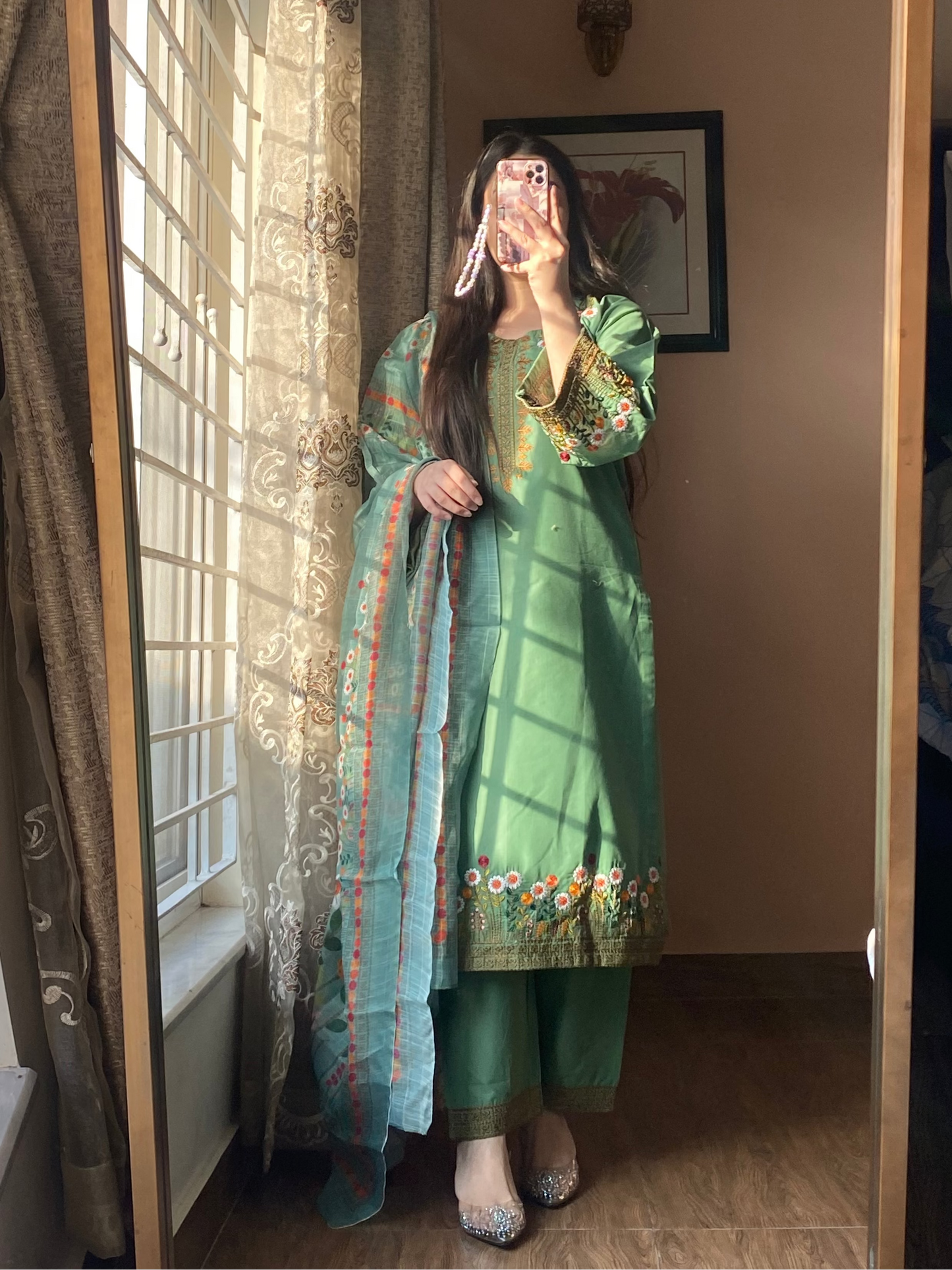 3-Piece Embroidered Lawn Stitched Dress - 115