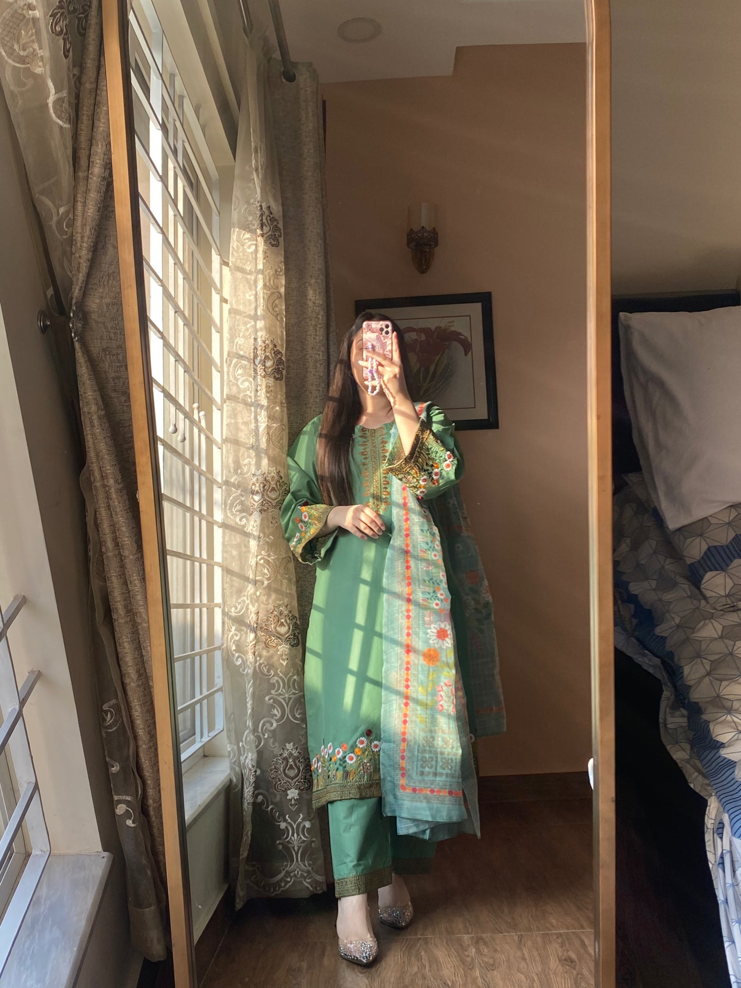 3-Piece Embroidered Lawn Stitched Dress - 115