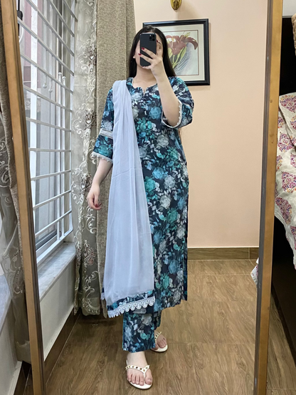 3 Piece - Lawn Printed Stitched Dress - 097