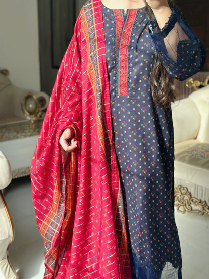 3 Piece - Printed Lawn Stitched Suit-283-B