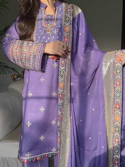 3 Piece - Embroidered Pure Lawn Suit-291