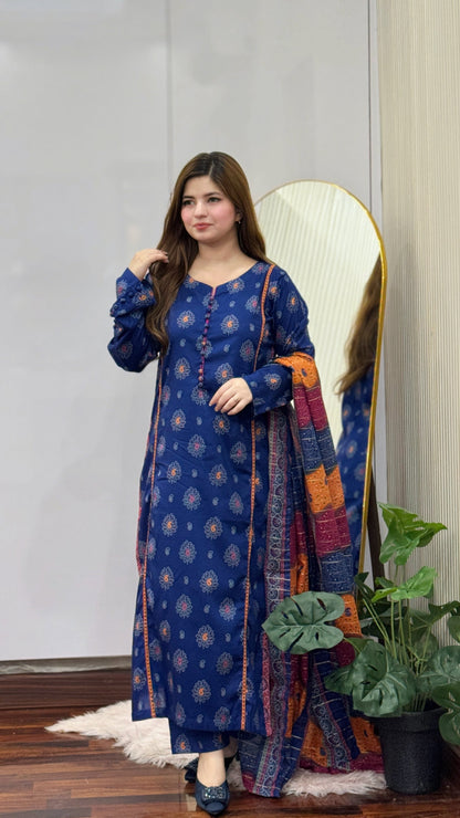 3 Piece - Printed Lawn Stitched Suit-296