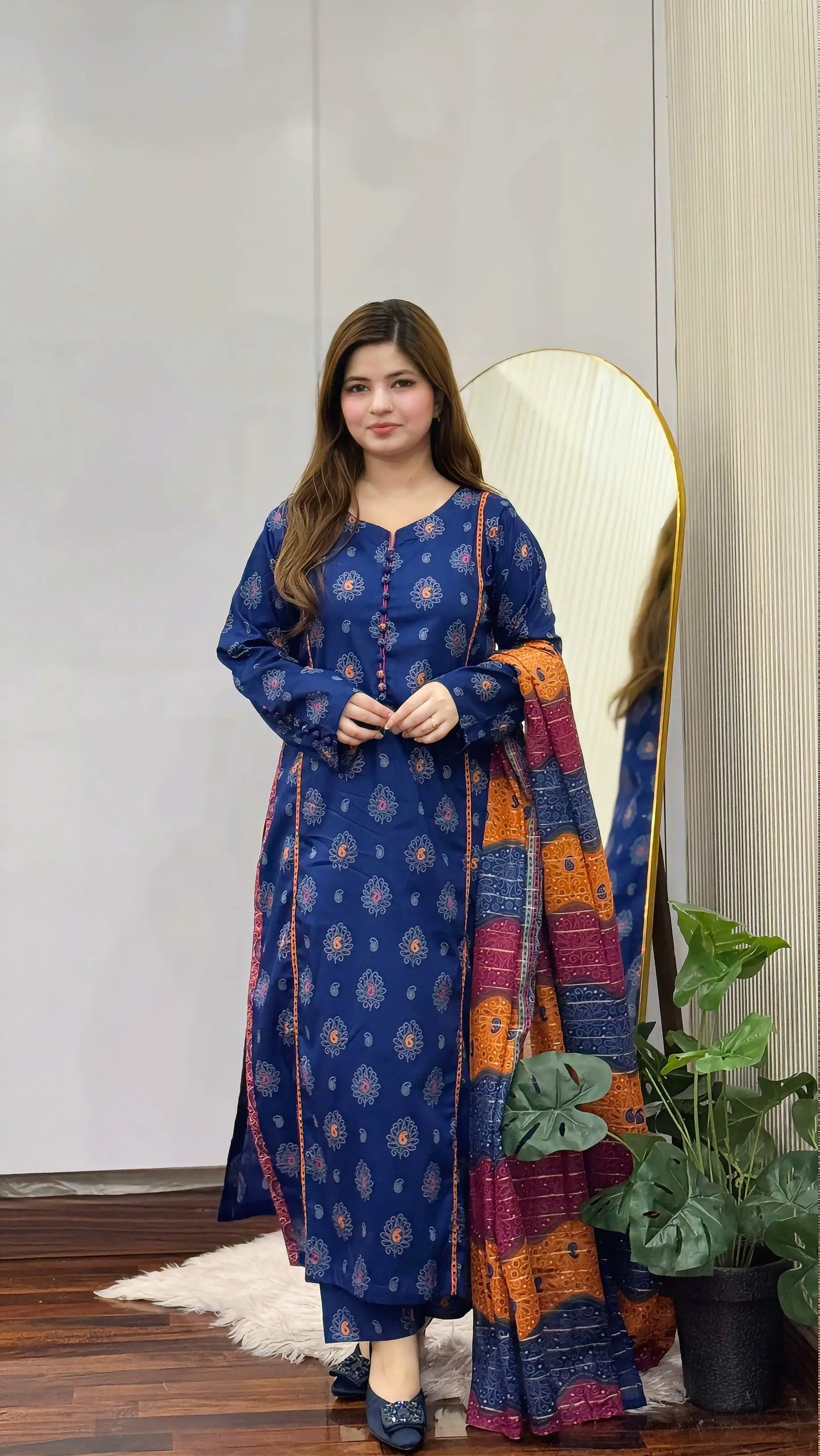 3 Piece - Printed Lawn Stitched Suit-296
