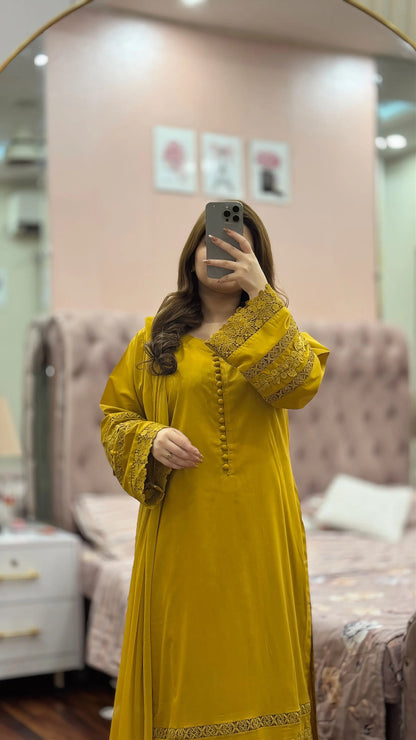 3-Piece Premium Lawn Stitched Suit-261