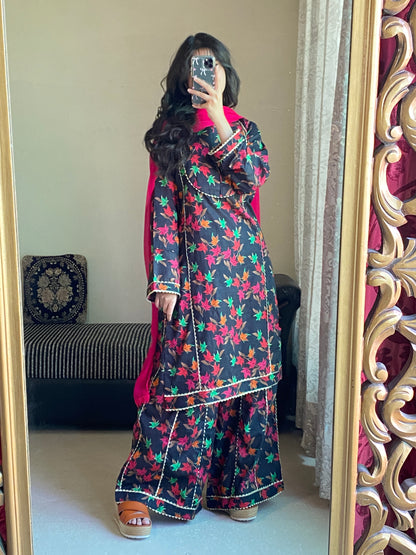 3 Piece-Bana Dora Lawn Stitched Dress- 90