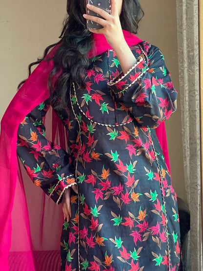 3 Piece-Bana Dora Lawn Stitched Dress- 90