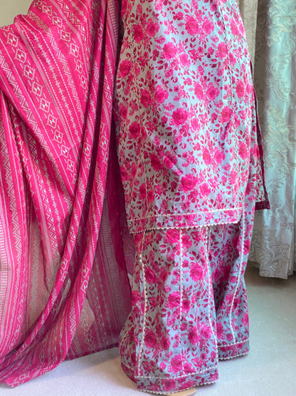 3 Piece-Pure Lawn Stitched Dress- 91