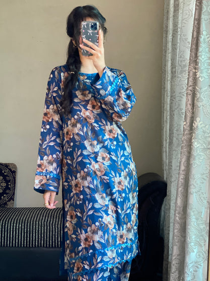 3 Piece -Pure Lawn Bana Dora With Farshi Shalwar