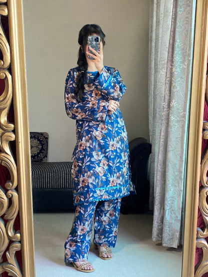 3 Piece -Pure Lawn Bana Dora With Farshi Shalwar