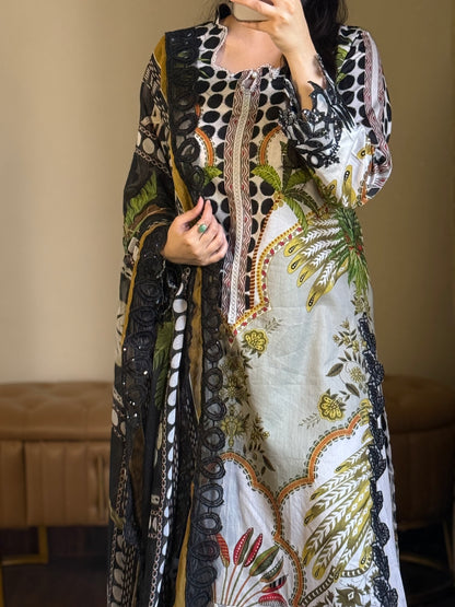 3 Piece - Embroidered Pure Lawn Suit-271