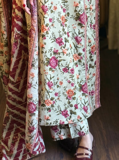 3 Piece - Printed Lawn Stitched Suit-254-B