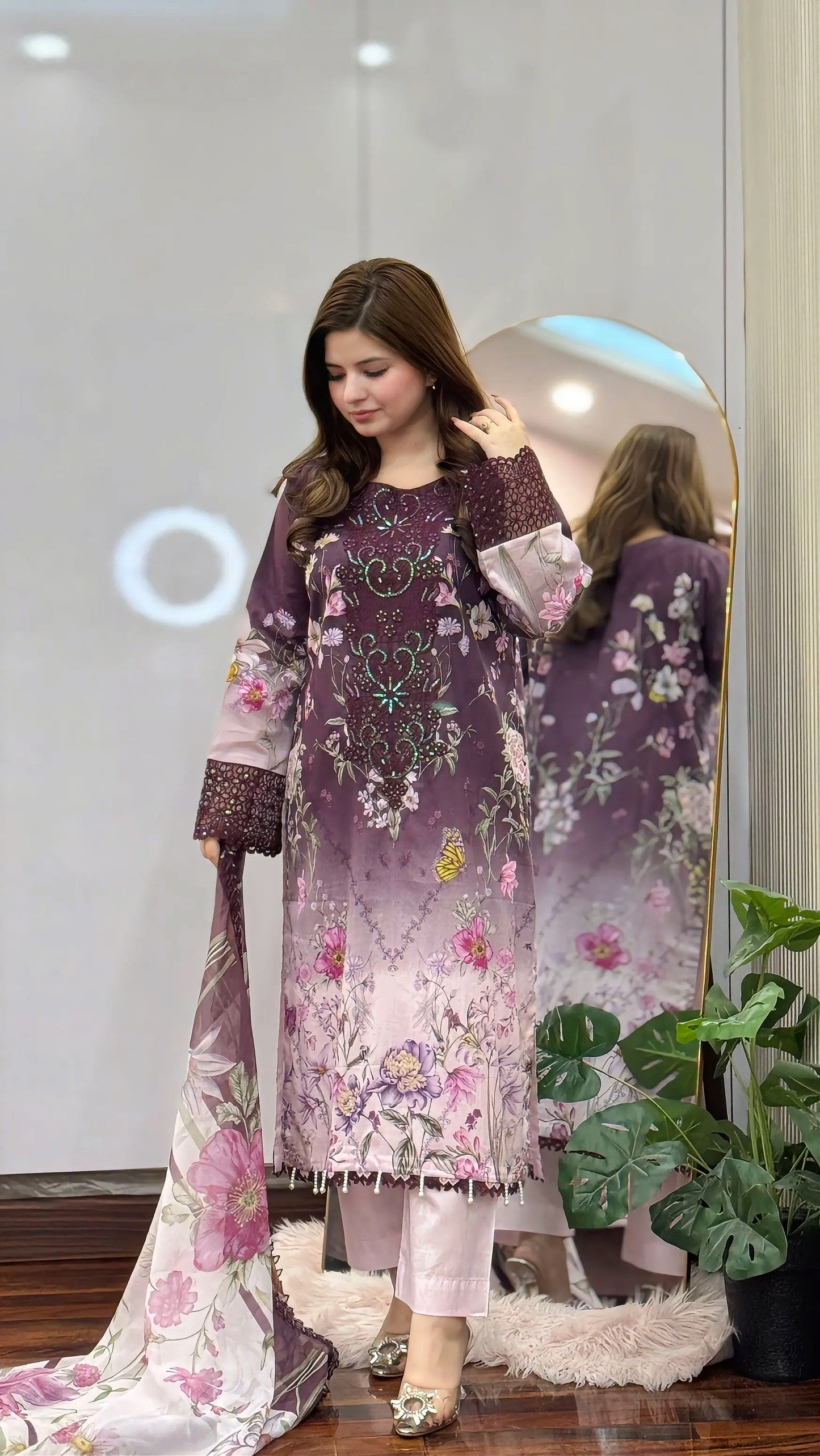 3 Piece - Embroidered Pure Lawn Suit-273