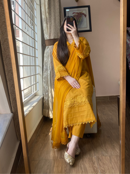 3 Piece -Lawn Solid Dress-101