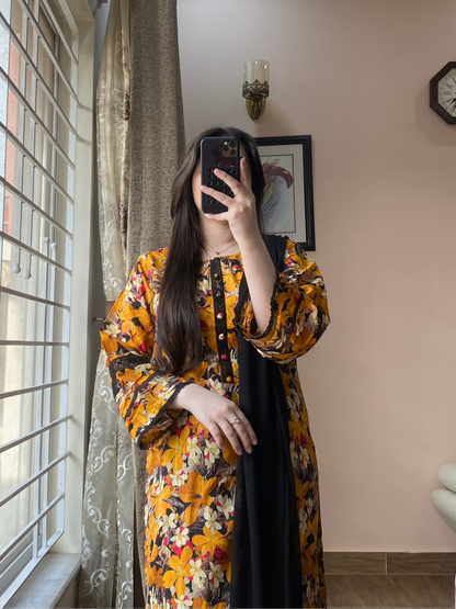 3 Piece-Bana Dora Lawn Stitched Dress- 088