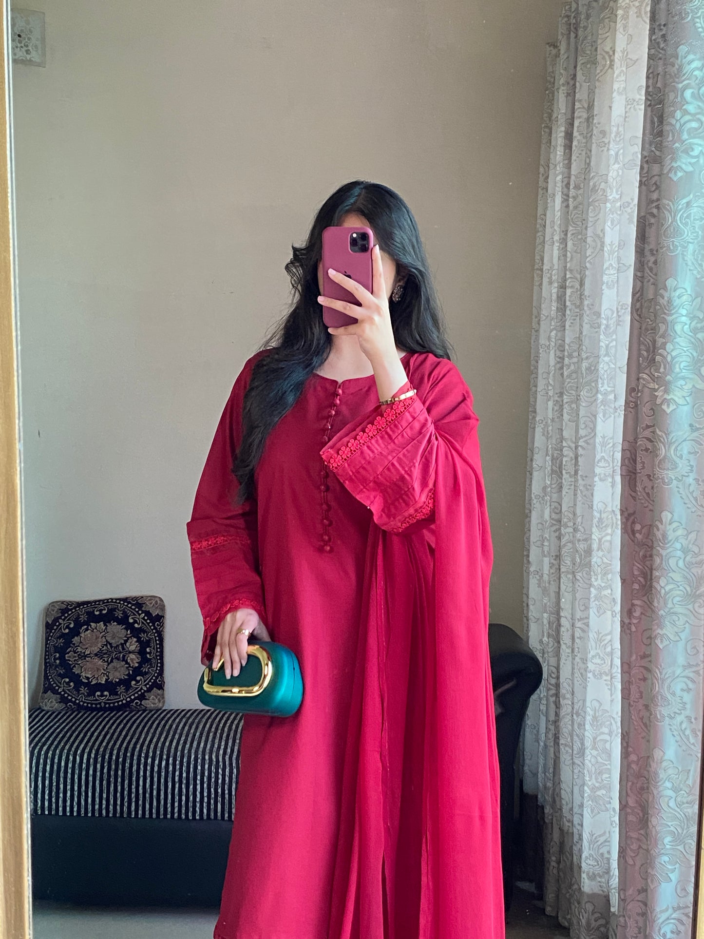 3-Piece Plain Khaddar Stitched Suit-215