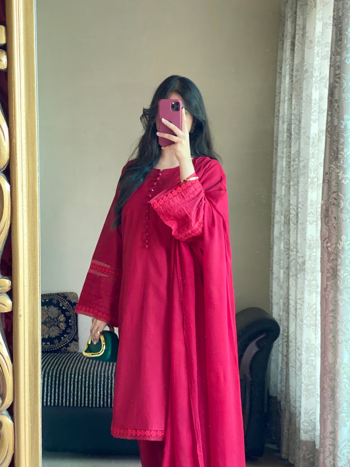 3-Piece Plain Khaddar Stitched Suit-215