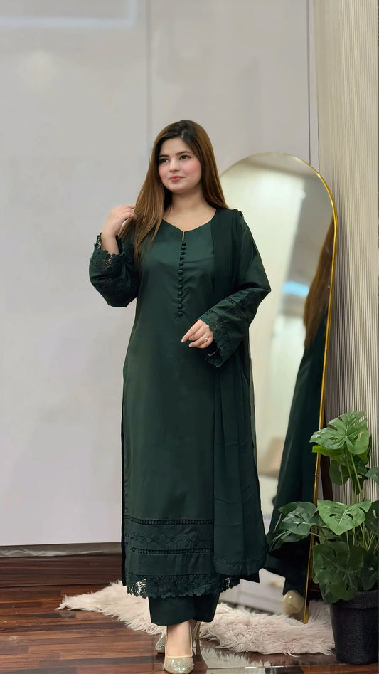3-Piece Pure Lawn Stitched Suit-297