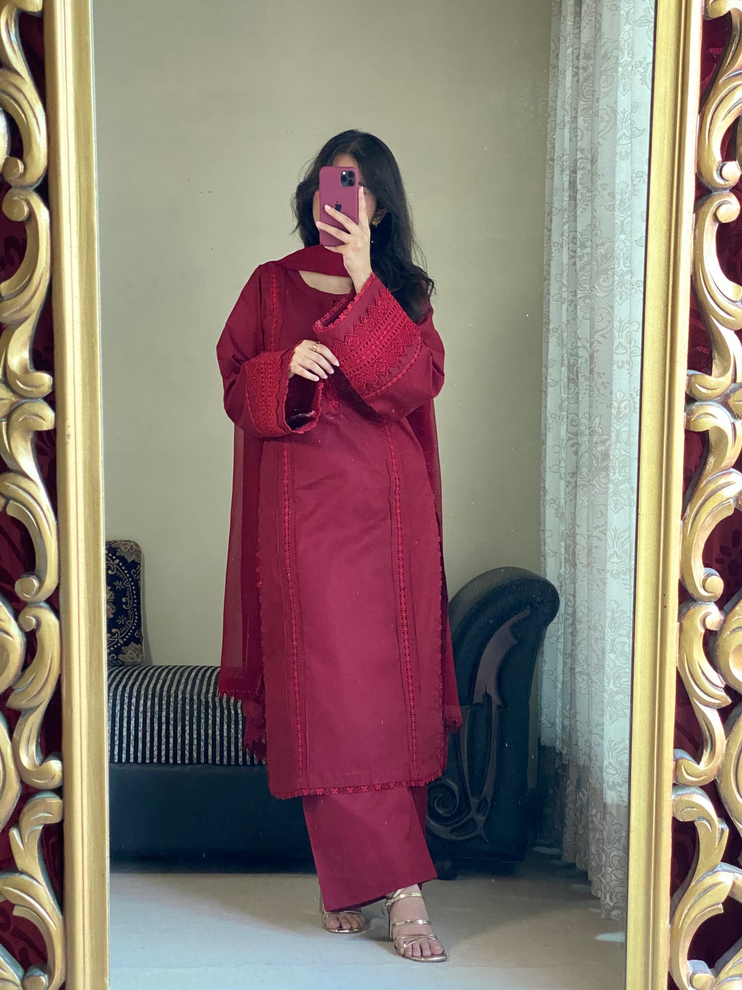 3-Piece Plain Khaddar Stitched Suit-221