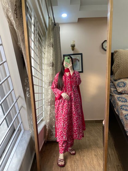 3 Piece - Pure Lawn Stitched Suit - 071