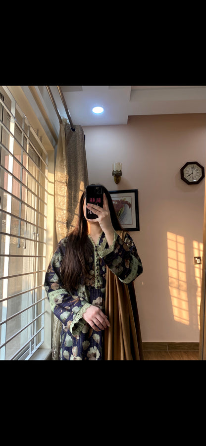 3 Piece - Slub Khaddar Stitched Dress - 053