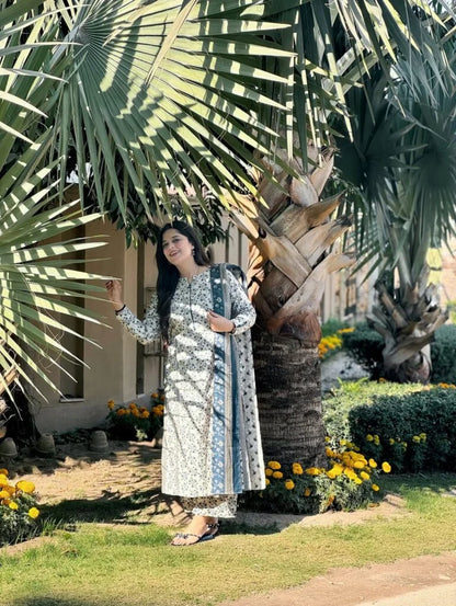 3-Piece Premium Lawn Stitched Dress -245