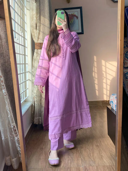 3 Piece - Pure Lawn Stitched Dress-104