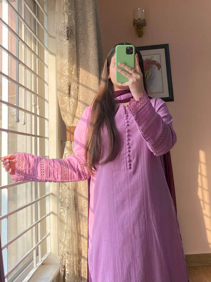 3 Piece - Pure Lawn Stitched Dress-104