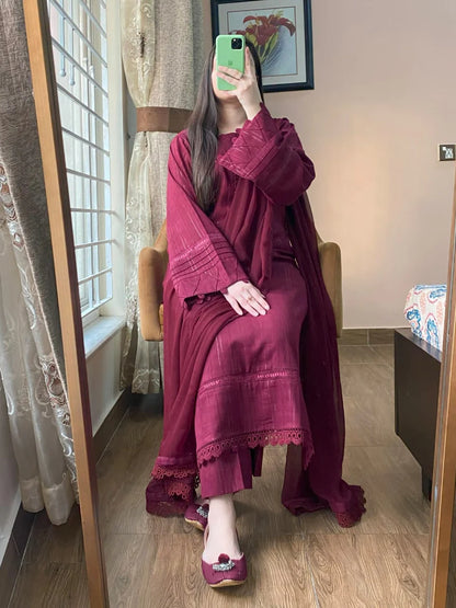 3 Piece - Pure Lawn Stitched Dress-105