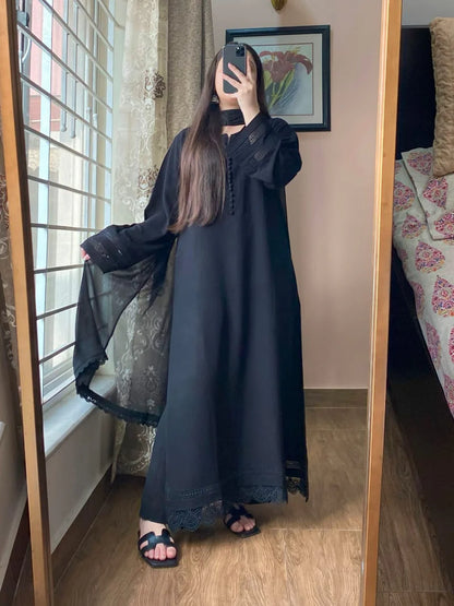 3-Piece Plain Khaddar Dress Stitched-212