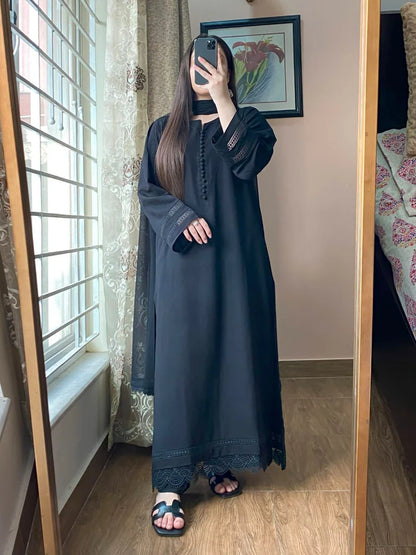 3-Piece Plain Khaddar Dress Stitched-212