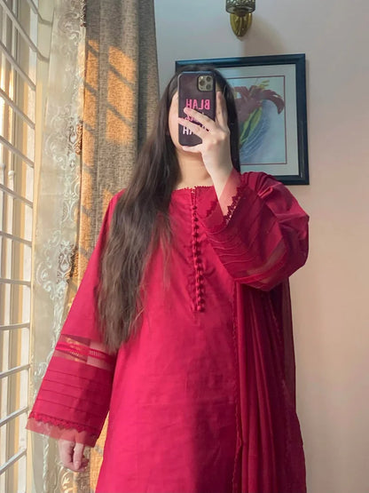 3-Piece Plain Khaddar Stitched Suit-215