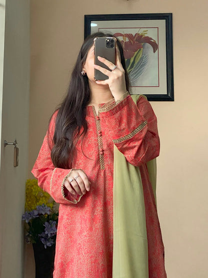 3 Piece - Pure Lawn Stitched Suit - 013