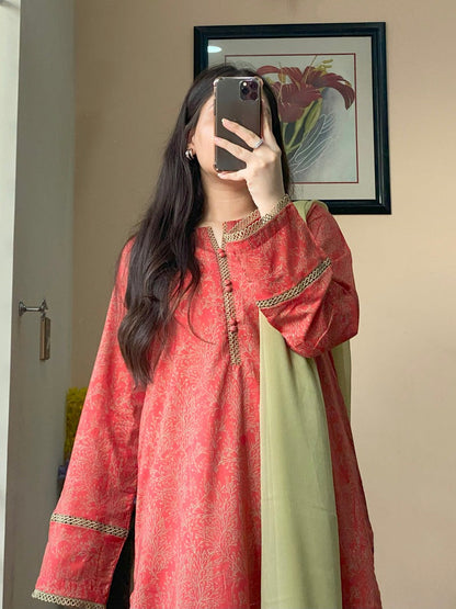 3 Piece - Pure Lawn Stitched Suit - 013