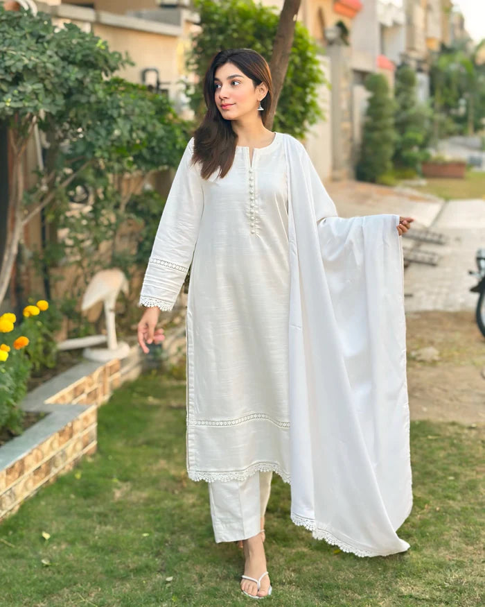 3 Piece - Soft khaddar-Stitched