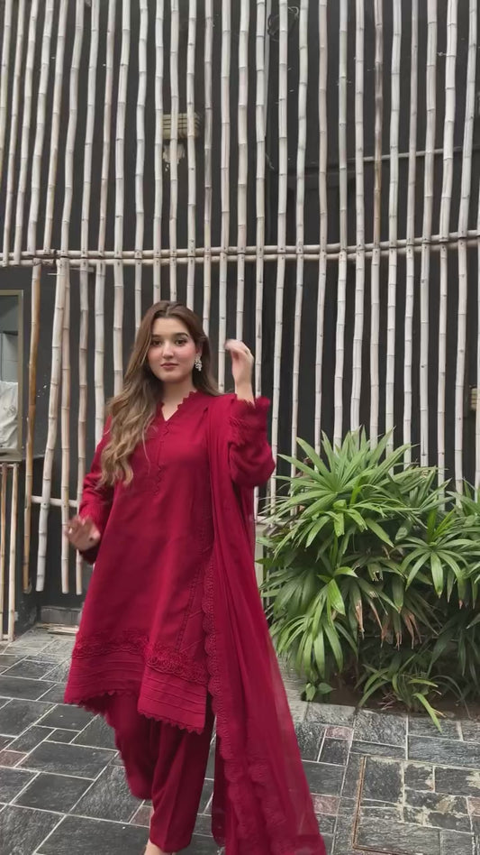 3 Piece - Soft Karandi Stitched