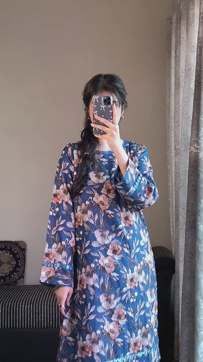 3 Piece -Pure Lawn Bana Dora With Farshi Shalwar